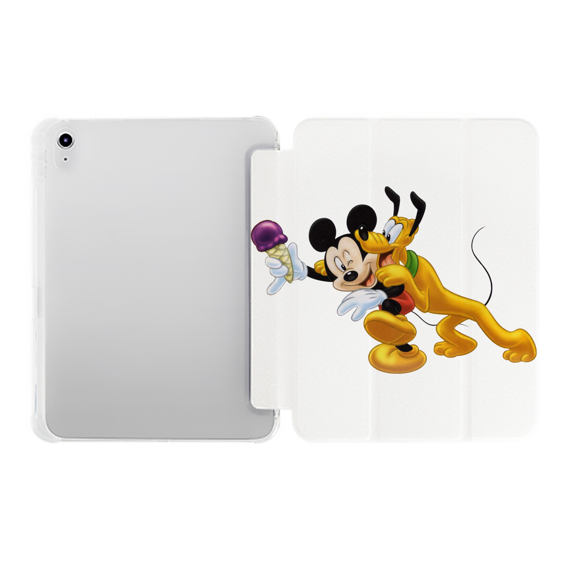 （画像用） ミッキーマウス Mickey Mouse IPad ケース ペン収納付き 三つ折りスタンド PUレザー×シリコン 対応機種9.5/10.5/10.9インチ